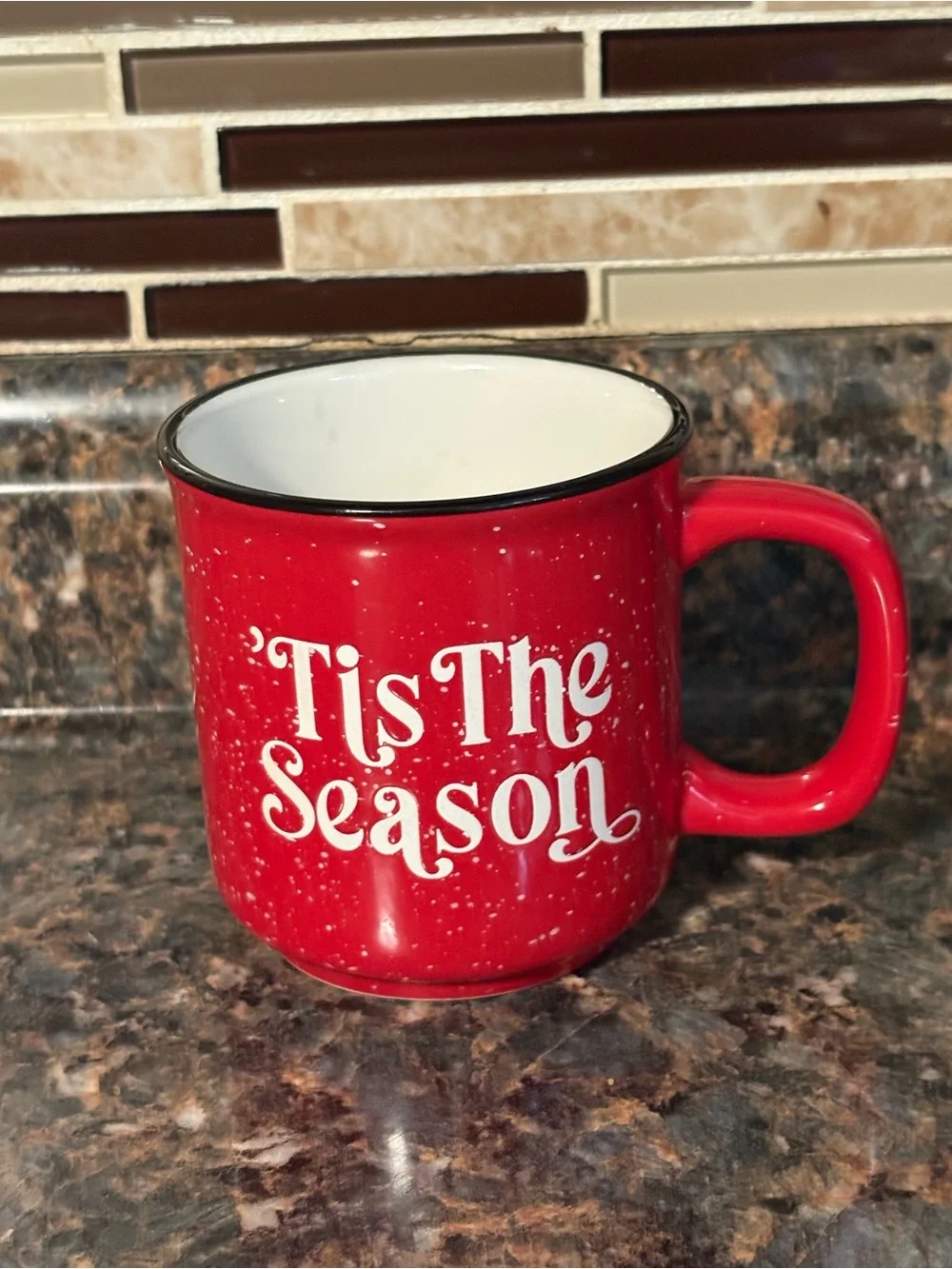 Red 'Tis The Season' Holiday Mug